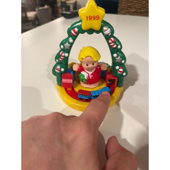 Fisher-Price 1999 Christmas Ornament With Blonde Child & Toys - Picture 2 of 7